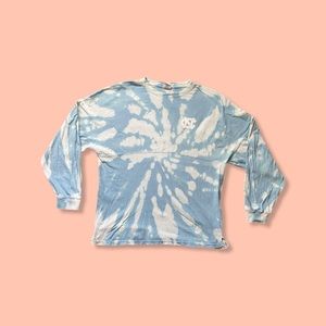UNC Long Sleeve, Custom Bleach Tie Dye, Has thumb holders